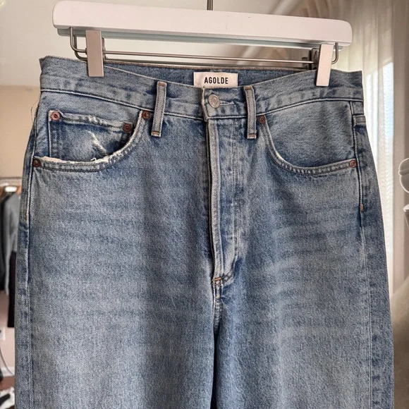 AGOLDE 90’s Distressed Blue Jeans Size 26 - Picture 2 of 11